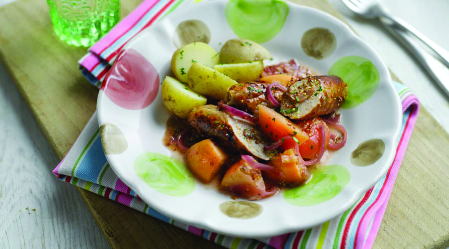 Low Fat Sausages & Apple Casserole